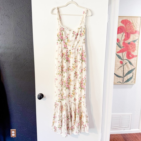 NEW Reformation Iris’s Floral Trumpet Dress Posy Floral Size 8 - Picture 4 of 14